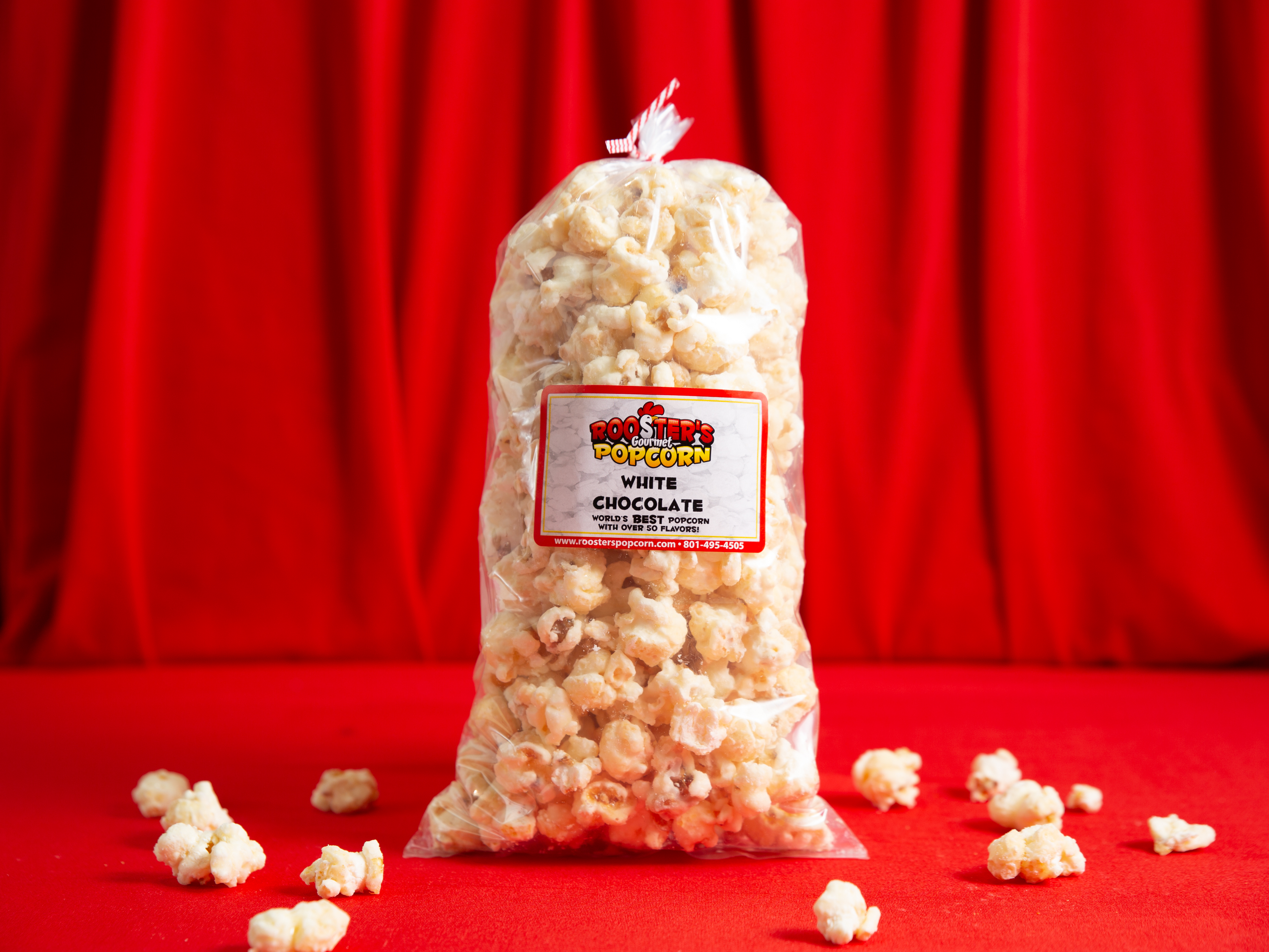 Order White Chocolate Popcorn food online from Rooster Gourmet Popcorn store, South Jordan on bringmethat.com