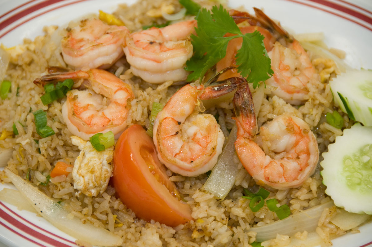 Order 28a. Thai Fried Rice Shrimps food online from Thai Basil Cuisine store, Berkeley on bringmethat.com