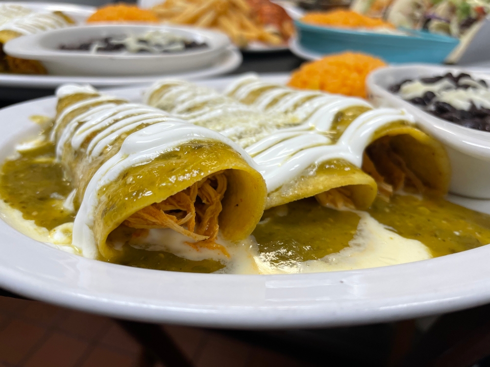 Order Enchiladas Verdes food online from Totopo Mexican Kitchen And Bar store, Pittsburgh on bringmethat.com