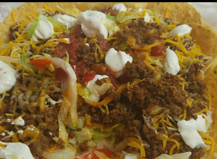 Order Beef Taco Salad food online from Mike's Steakhouse store, Buffalo on bringmethat.com