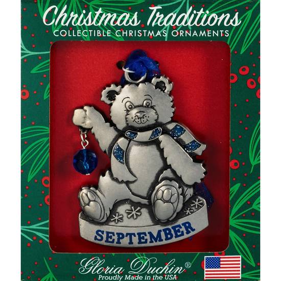 Order Gloria Duchin Christmas Traditions Ornament, Birthstone Teddy Bear, September food online from CVS store, WILLIAMSBURG on bringmethat.com