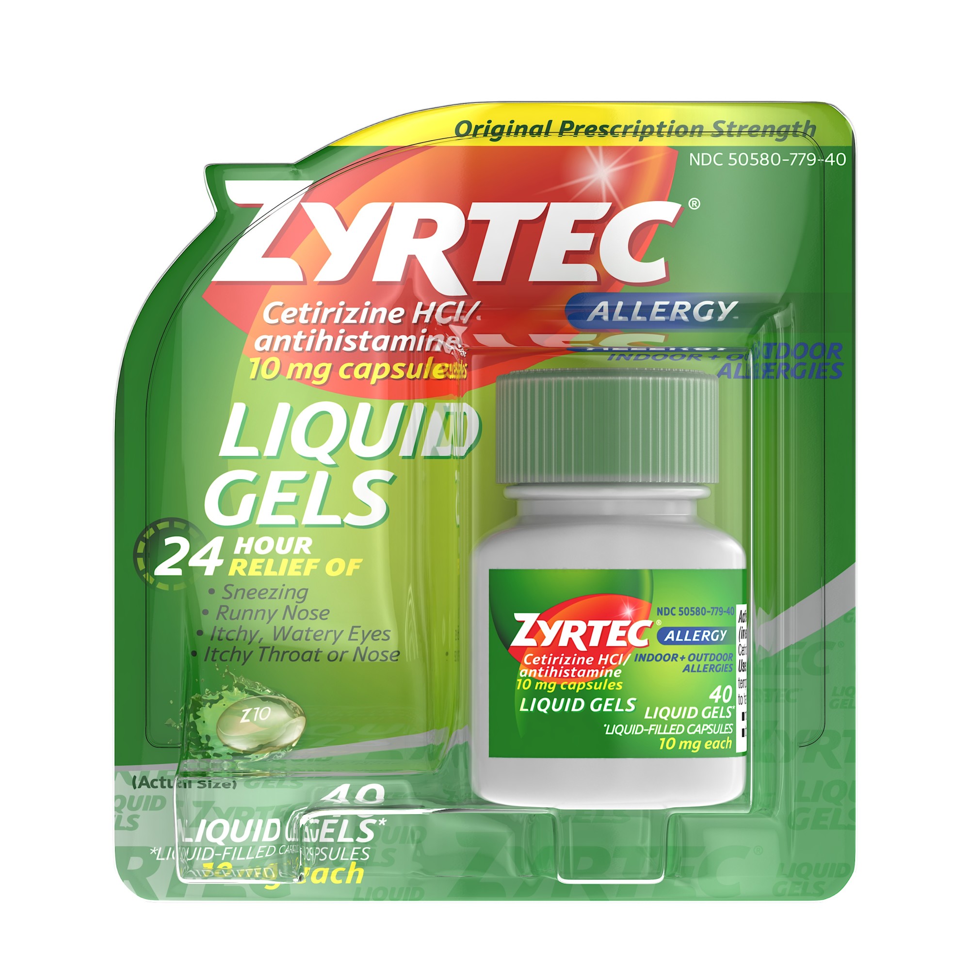 Order Zyrtec 24-Hour Allergy Relief Antihistamine - Liquid Gels, 40 ct food online from Bartell store, Edmonds on bringmethat.com