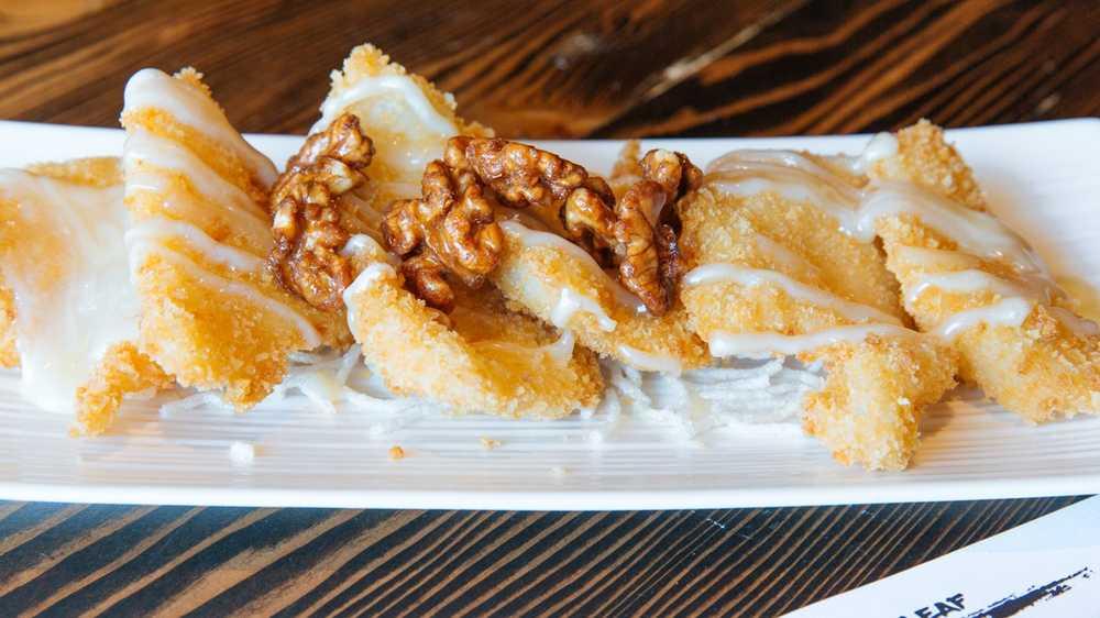 Order Crispy Flounder Fillet w. Honey Roasted Walnut food online from New Leaf Chinese & Japanese Cuisine store, Philadelphia on bringmethat.com