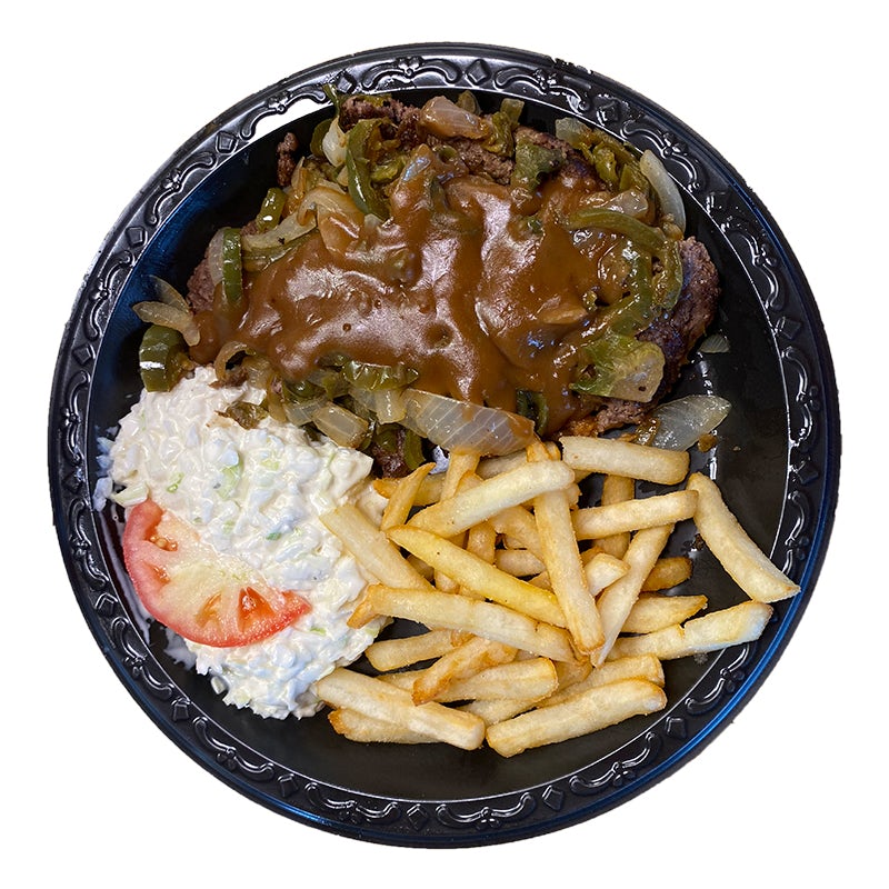 Order Chopped Steak Platter food online from Hwy 55 Burgers Shakes & Fries store, Richlands on bringmethat.com