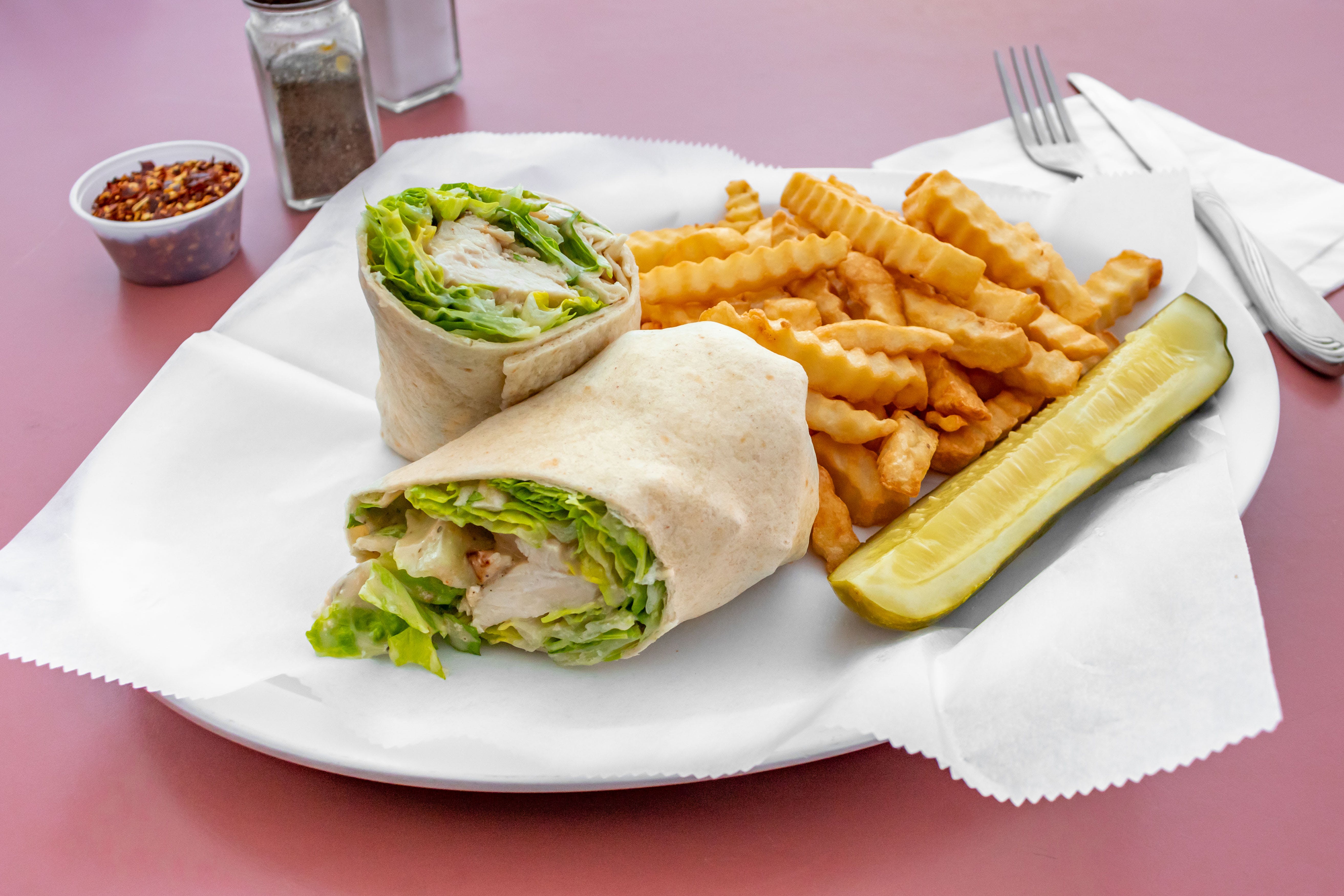 Order Chicken Caesar Wrap - Wrap food online from Supreme Pizza & Grill store, Lumberton on bringmethat.com