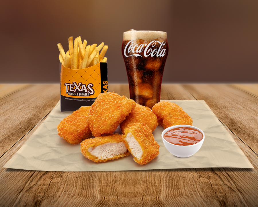 Order 6 Pc Nuggets w/ a Side & Soda food online from Texas Chicken & Burgers store, New York on bringmethat.com