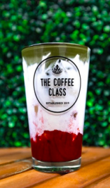 Order Strawberry Matcha Latte (Iced) - # food online from The Coffee Class store, Las Vegas on bringmethat.com