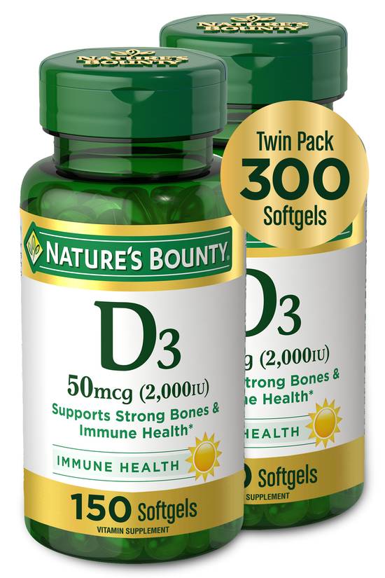 Order Nature's Bounty Vitamin D3 2000IU (150 ct) food online from Rite Aid store, Palm Desert on bringmethat.com