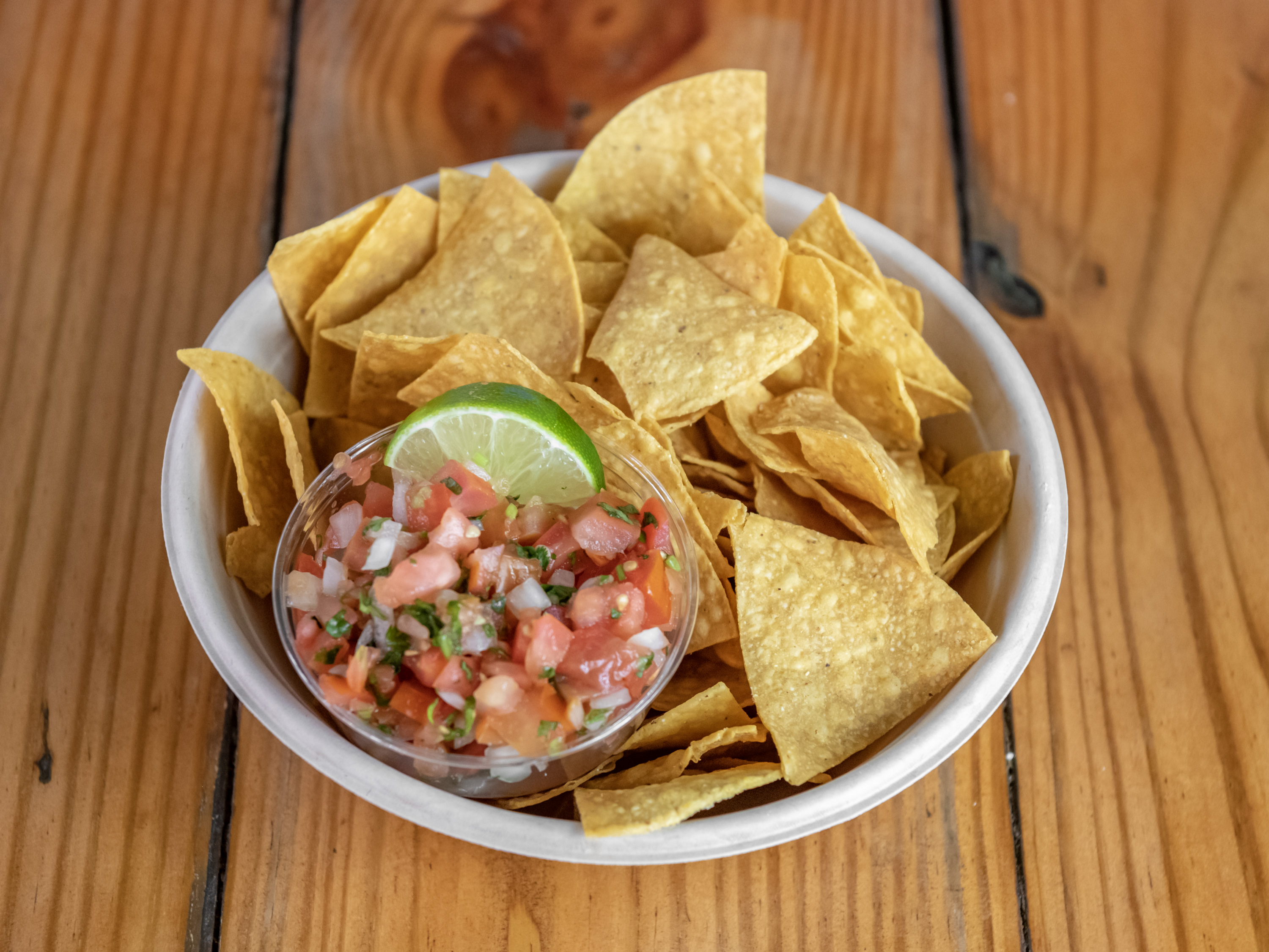 Order Chips and Salsa Fresca  food online from Fatty Daddy Taco store, Brooklyn on bringmethat.com