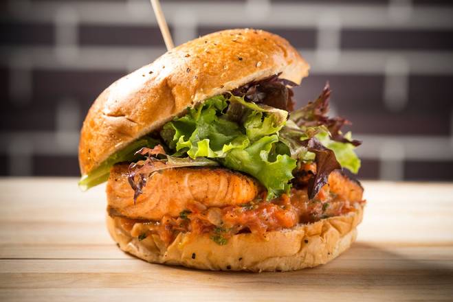 Order Roasted Salmon Sandwich  food online from Chickie & Pete store, Atlantic City on bringmethat.com