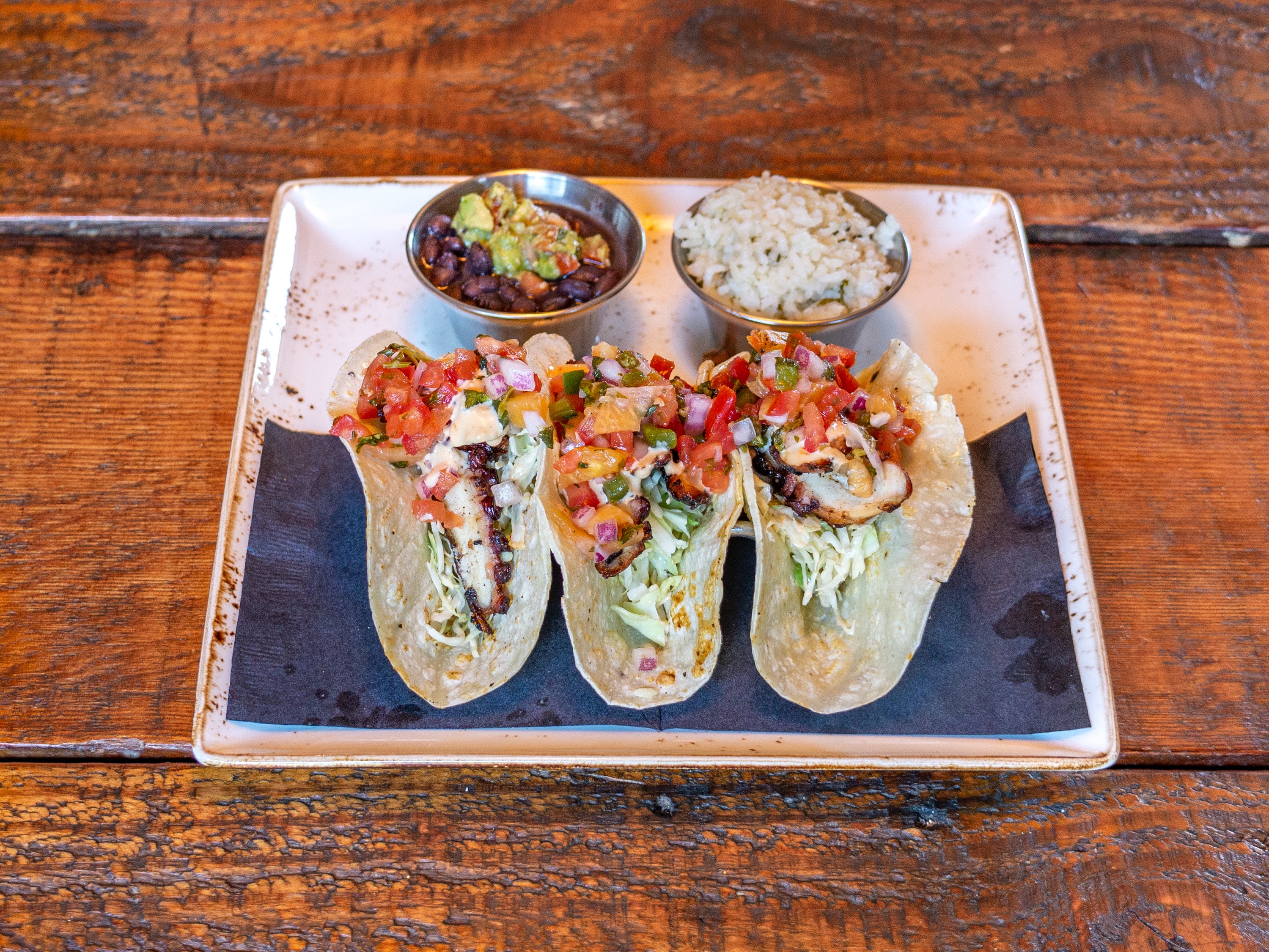 Order Octopus Tacos food online from Rustic House Oyster Bar and Grill store, San Carlos on bringmethat.com