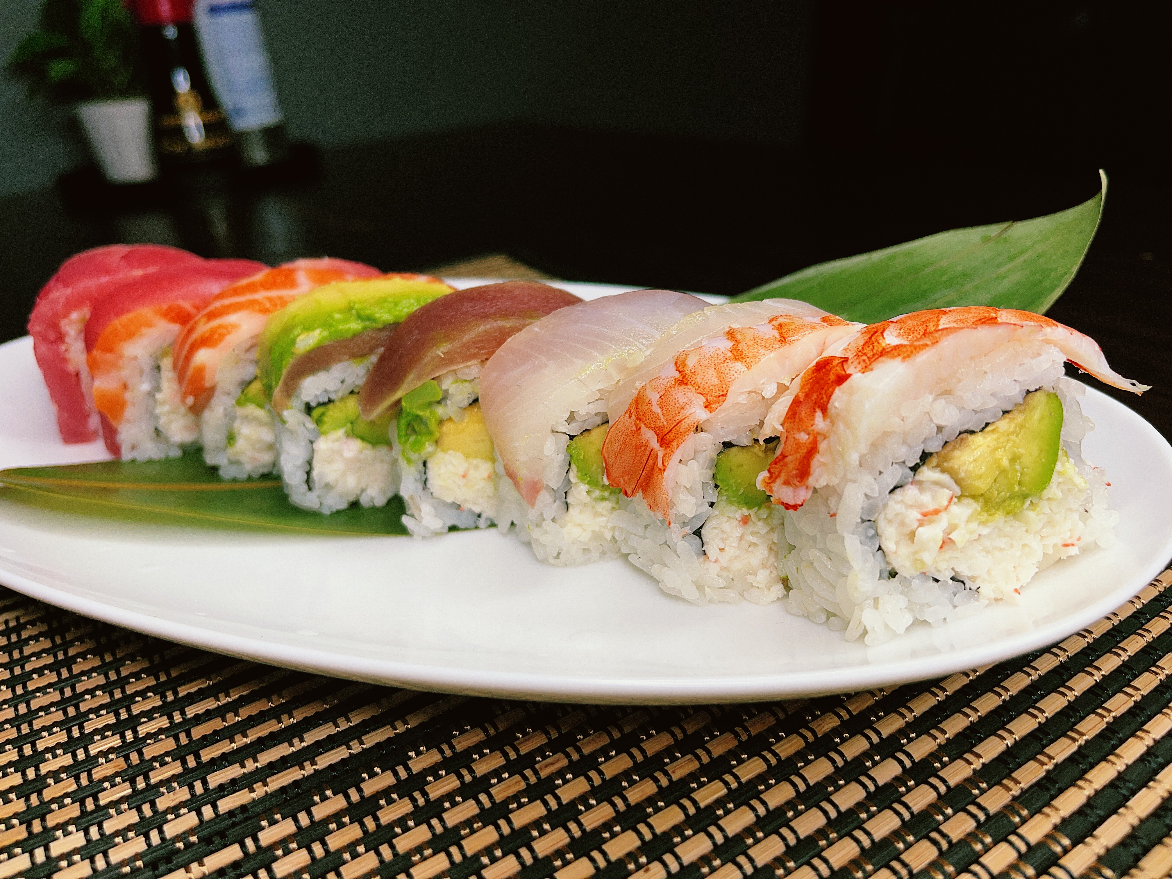 Order F1. Rainbow Roll food online from Sushien store, Carson on bringmethat.com