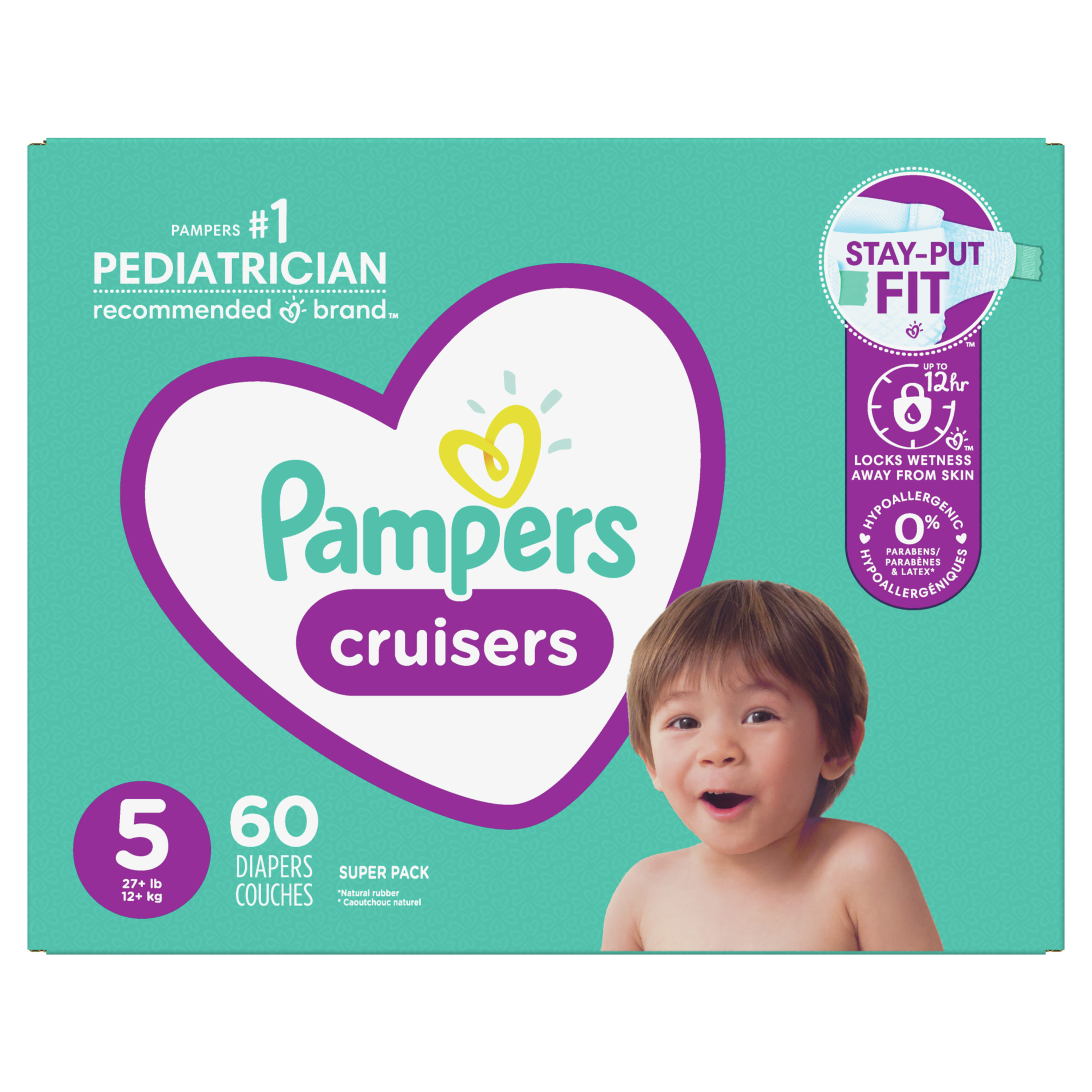 Order Pampers Cruisers Diapers - Size 5, 60 ct food online from Rite Aid store, Redwood City on bringmethat.com
