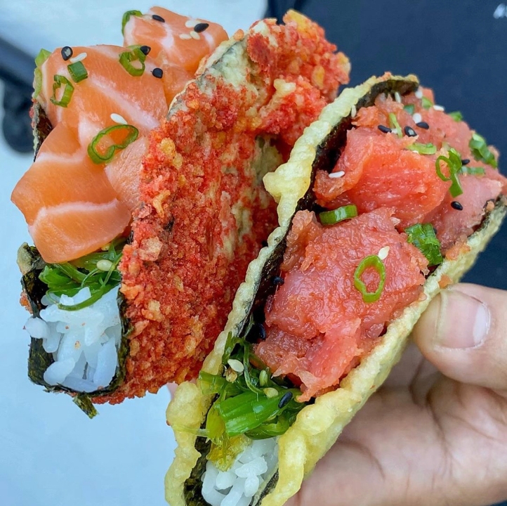 Order Salmon Taco food online from Wave Asian Bistro & Sushi store, Mount Dora on bringmethat.com