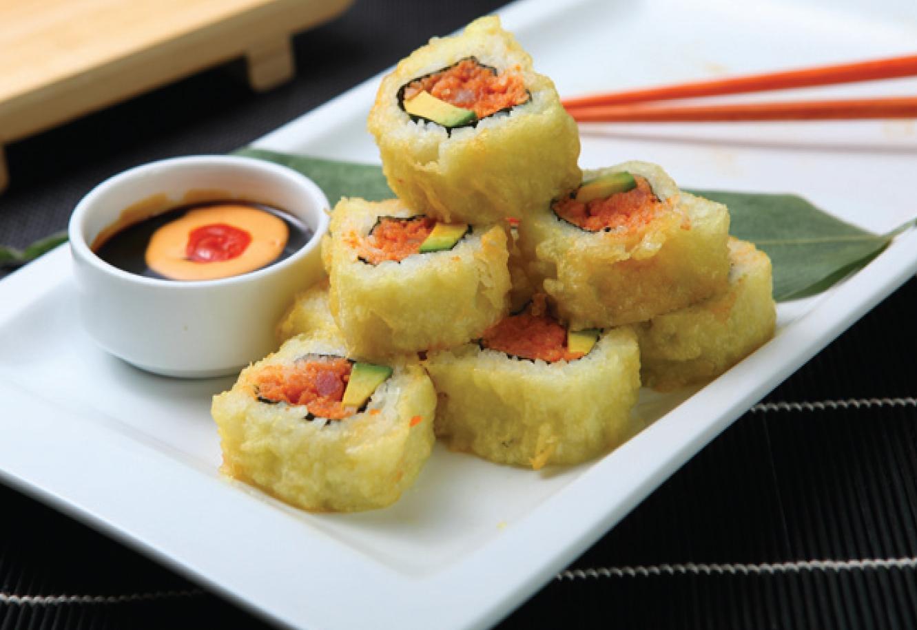 Order Spicy Tuna Tempura Roll food online from Kopan Ramen 2 And Tofu House store, Burbank on bringmethat.com