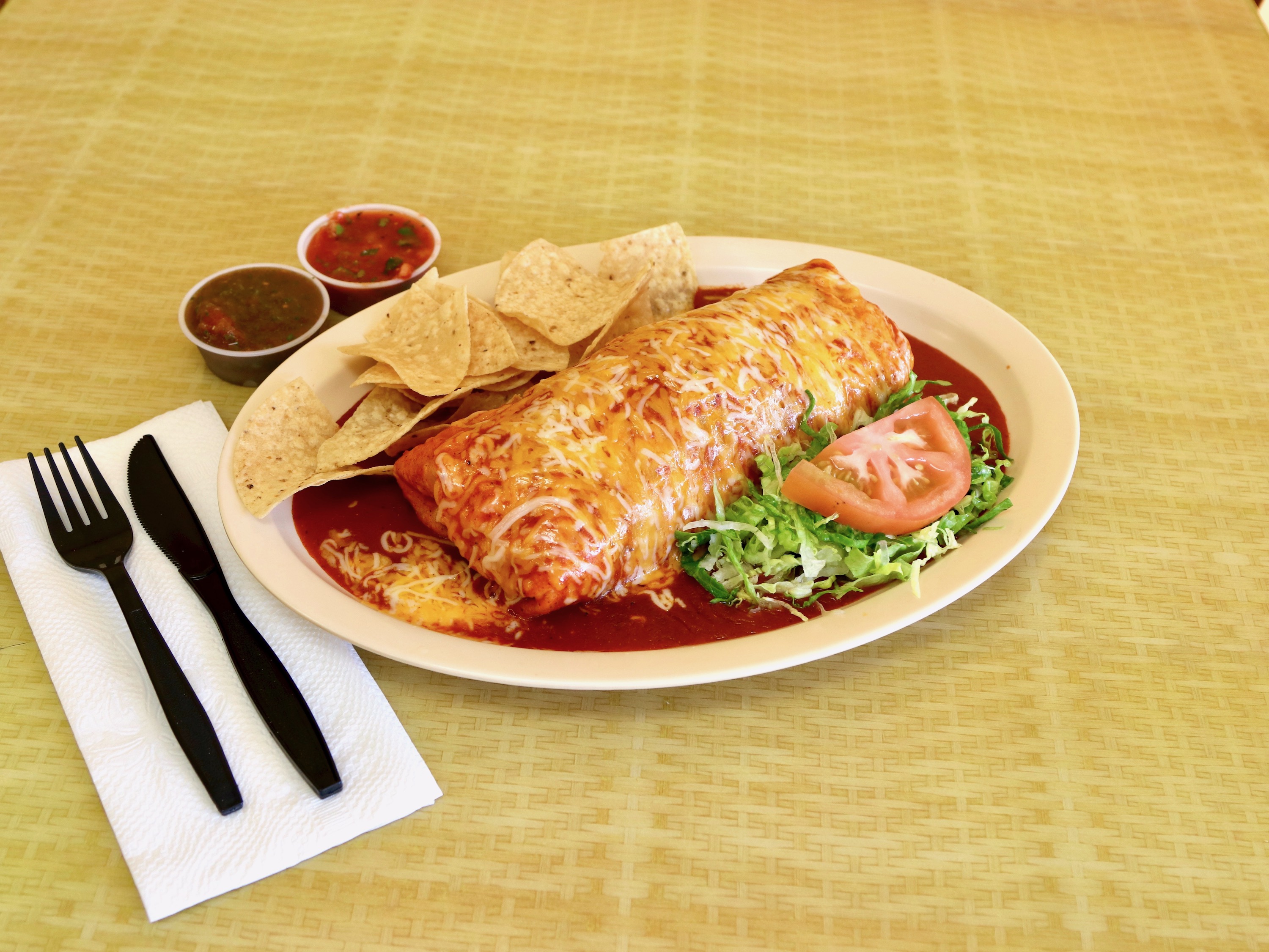 Order Red Chile Burrito food online from Chile Verde store, Torrance on bringmethat.com