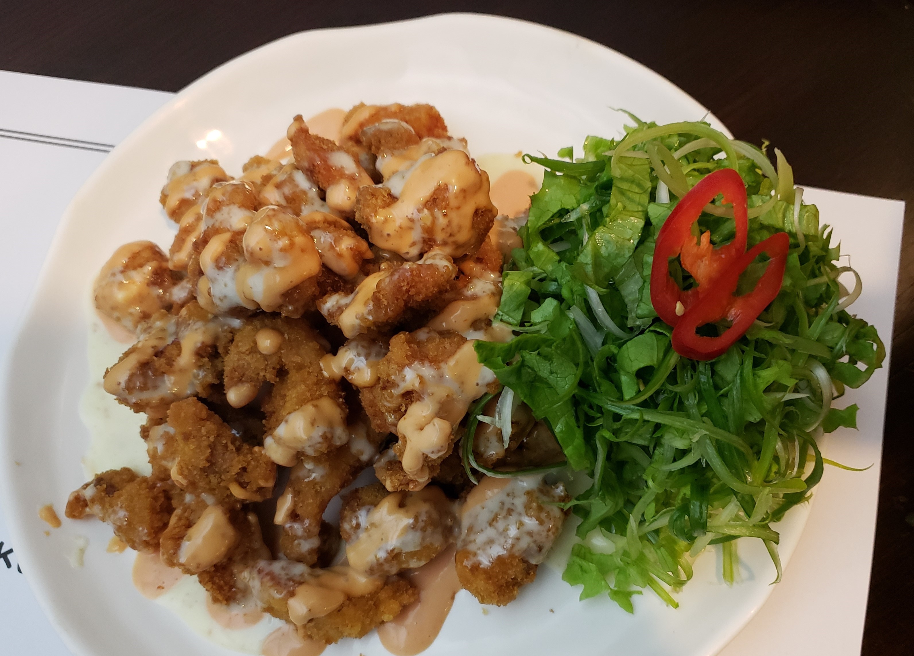 Order 파닭 Fried Chicken with Scallion Salad food online from Duri Pocha store, Ridgefield on bringmethat.com