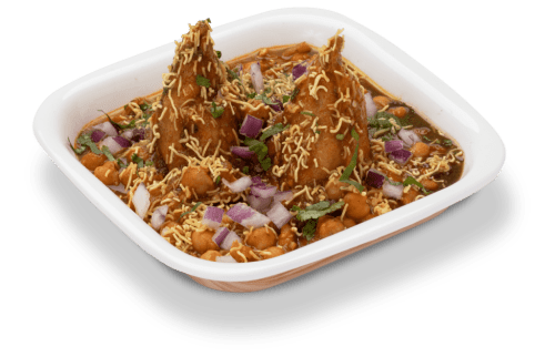 Order Samosa Chole Chaat (2 pieces) food online from Fresh Curry Chefs store, Camarillo on bringmethat.com