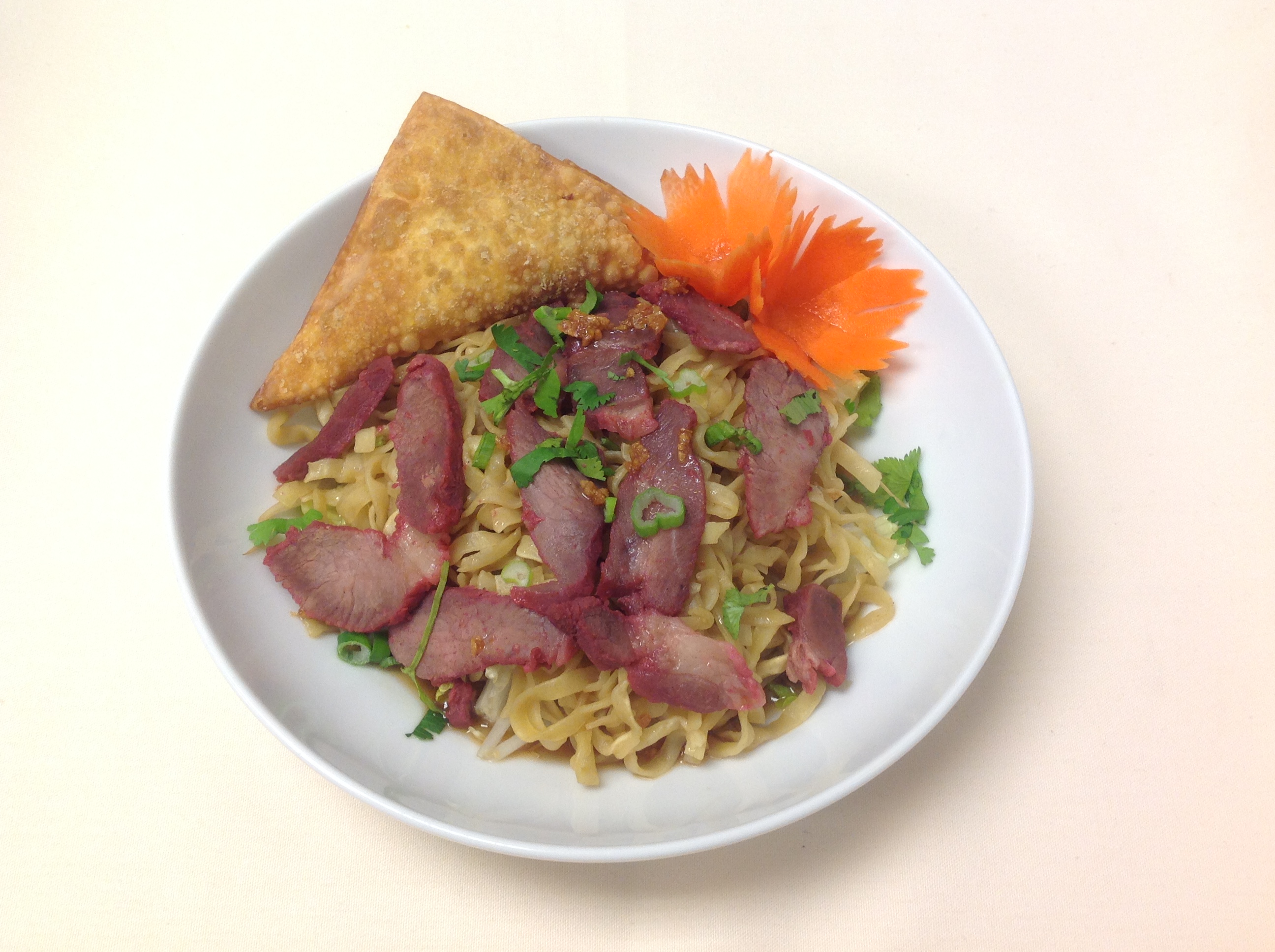 Order 71. Bamee Noodle with BBQ Pork food online from Nine classic thai cuisine store, Chicago on bringmethat.com