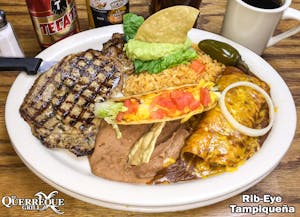 Order Rib-Eye Tampiqueña food online from El Querreque Grill store, Laredo on bringmethat.com