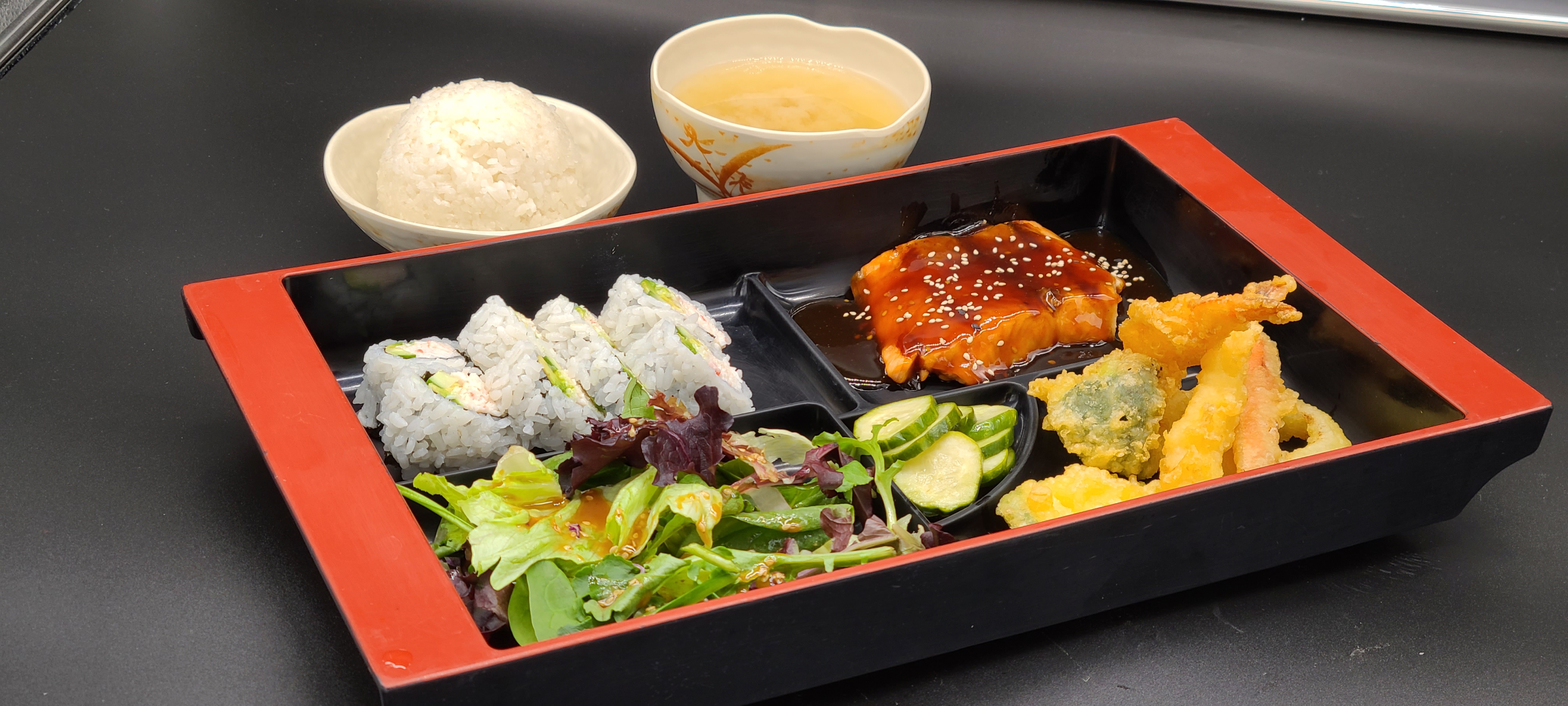 Order Bento Box Combo(3item) food online from Hello Sushi store, Fullerton on bringmethat.com