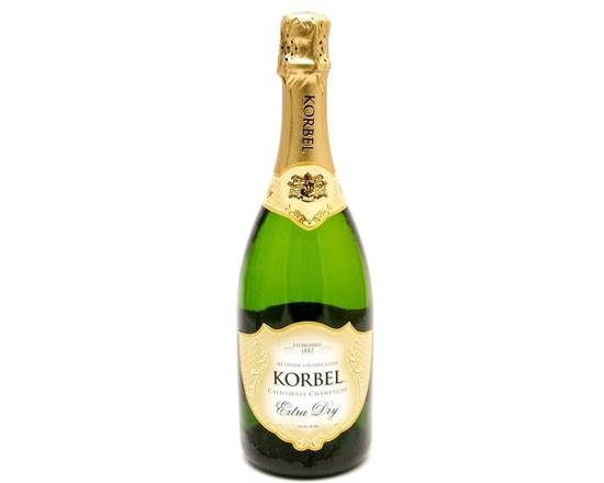Order Korbel Extra Dry, 750mL champagne (12.0% ABV) food online from Starway Liquor store, Bell Gardens on bringmethat.com