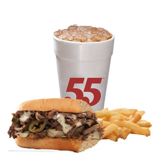 Order Lil' Jalapeño Jack Cheesesteak Meal food online from Hwy 55 Burgers, Shakes & Fries store, Pikeville on bringmethat.com
