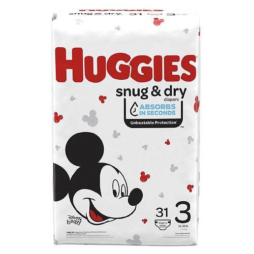 Order Huggies Snug & Dry Baby Diapers Size 3 - 31.0 ea food online from Walgreens store, KINGSBURG on bringmethat.com