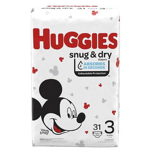 Order Huggies Snug & Dry Baby Diapers Size 3 - 31.0 ea food online from Walgreens store, FAIRBANKS on bringmethat.com