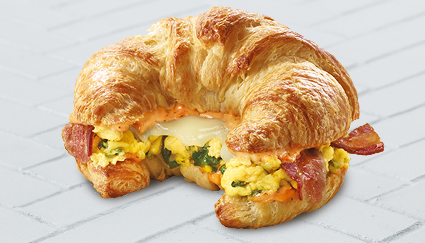 Order Spinach Bacon Croissant food online from Manhattan Bagel store, Totowa on bringmethat.com
