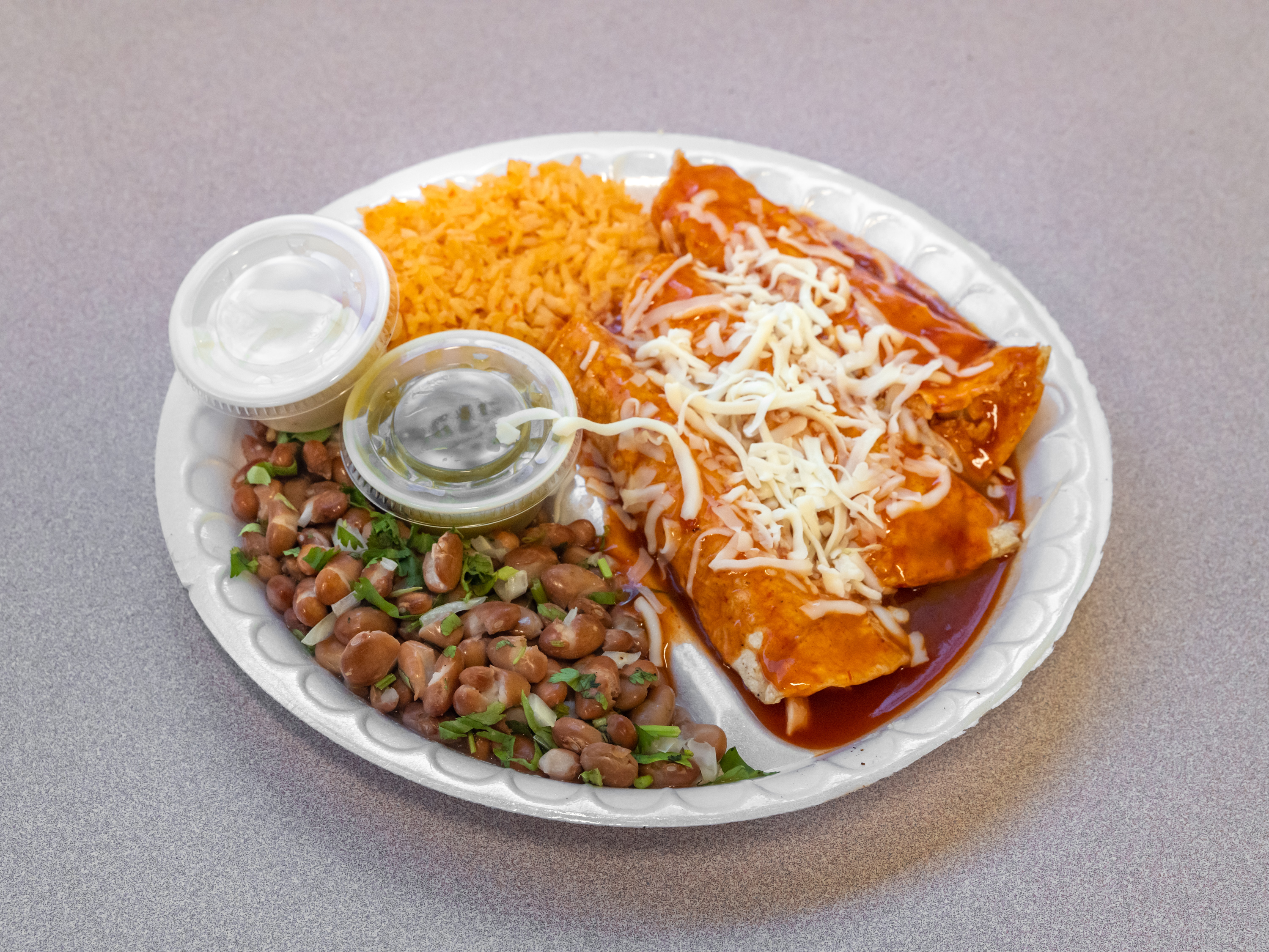 Order Meat Enchiladas food online from Taco King - W Liberty St. store, Ann Arbor on bringmethat.com