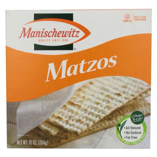 Order Manischewitz Unsalted Matzo 10oz food online from Everyday Needs by Gopuff store, Stamford on bringmethat.com