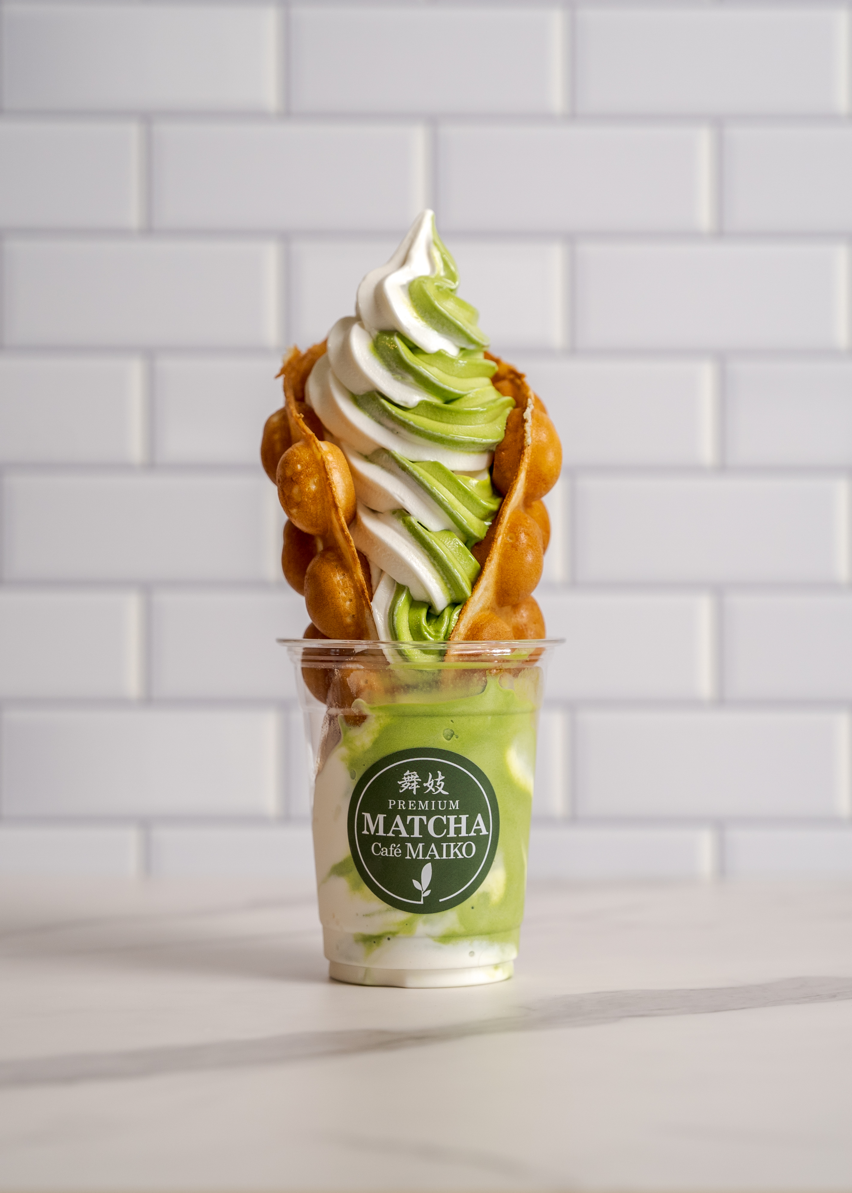 Order Bubble Egg Waffle and Soft Serve Ice Cream food online from Matcha Cafe Maiko Escondido store, Escondido on bringmethat.com