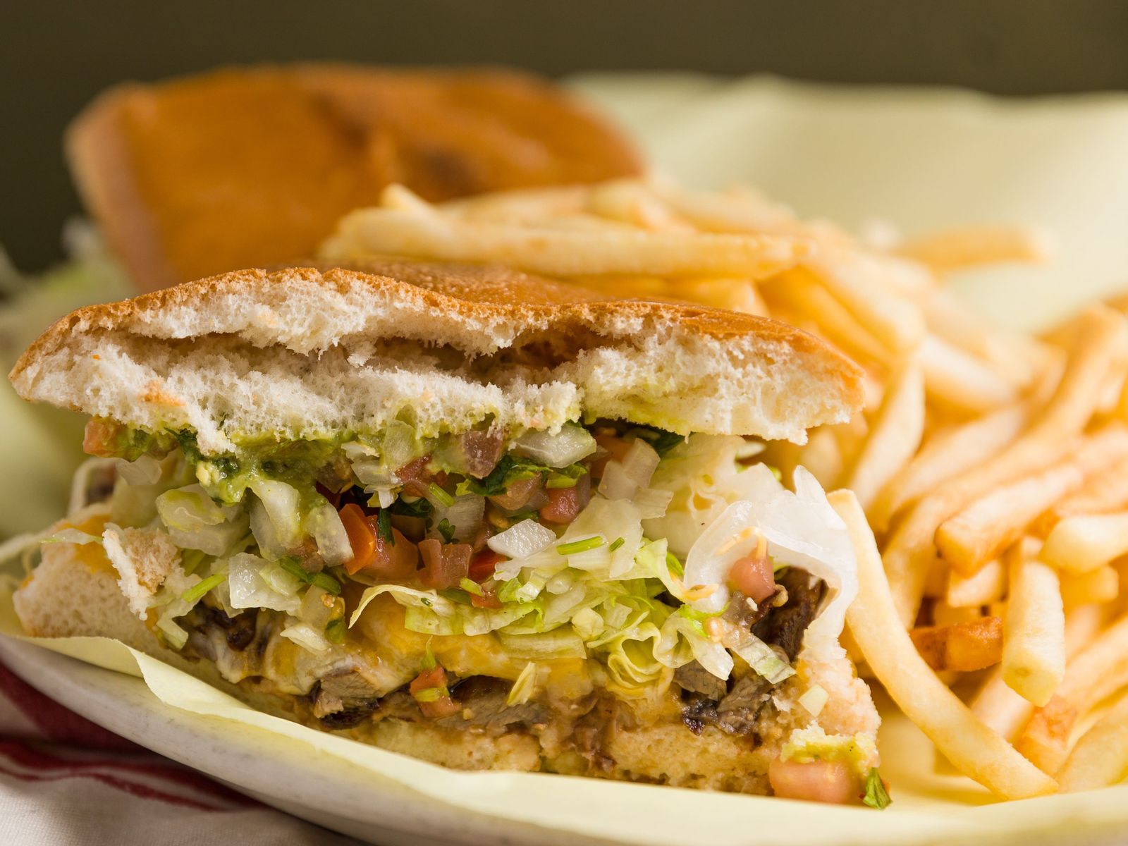 Order Torta with Fries food online from Great Mex store, Costa Mesa on bringmethat.com