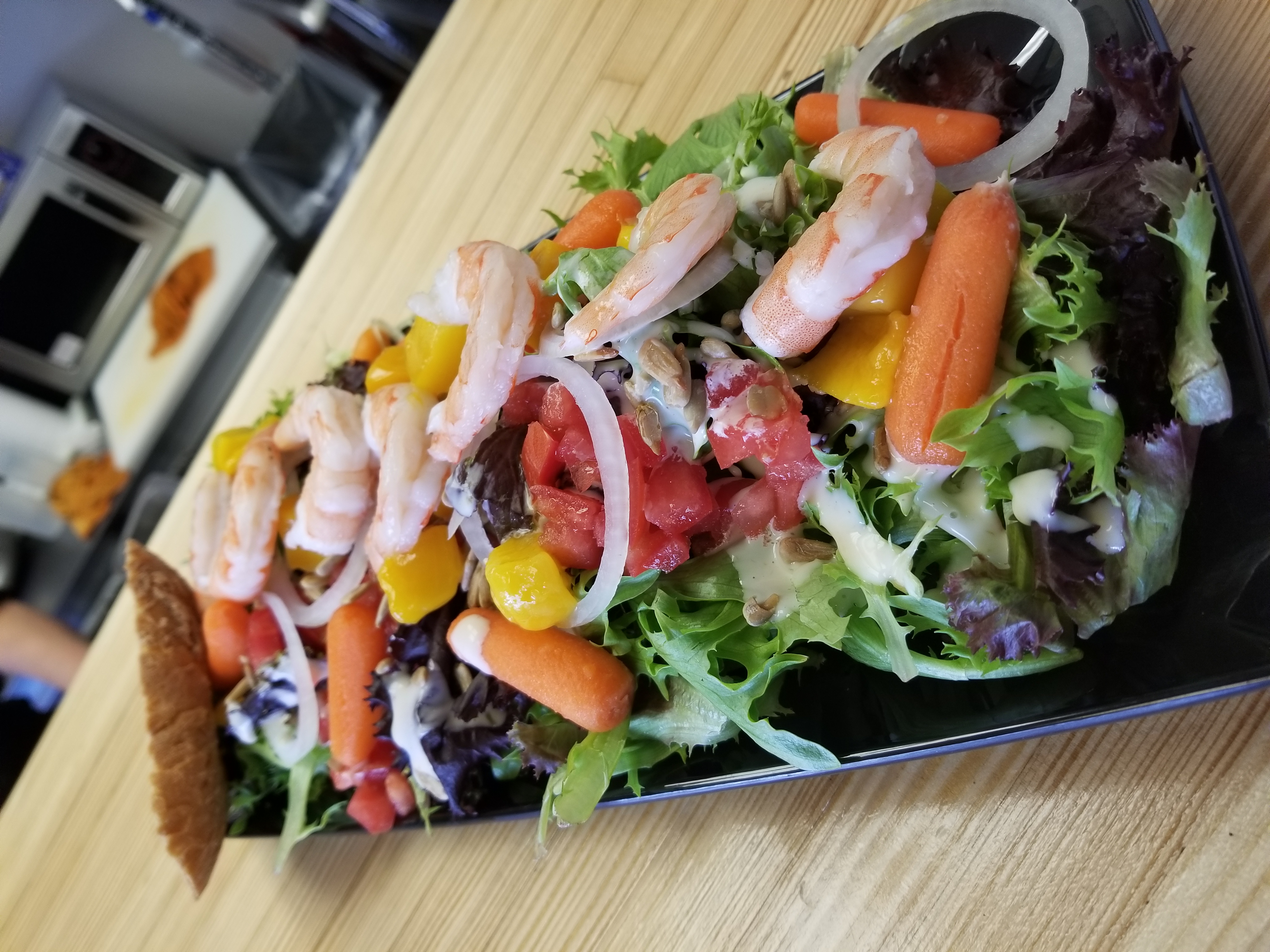Order Caribbean Shrimp Salad (Reg) food online from Lefty Eats & Espresso store, Fairborn on bringmethat.com