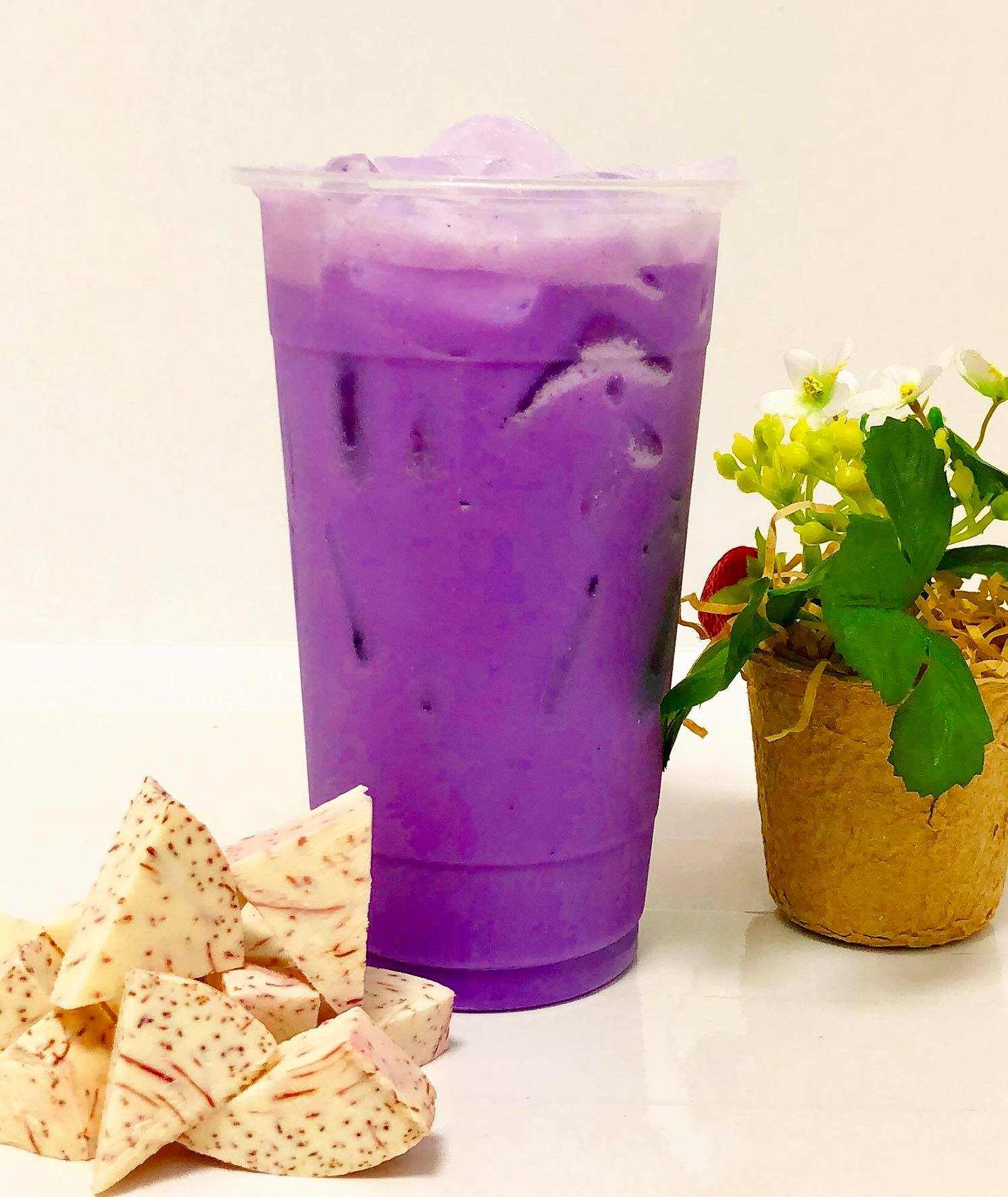 Order Taro Milk Tea Special food online from St Boba N Donuts store, Burbank on bringmethat.com