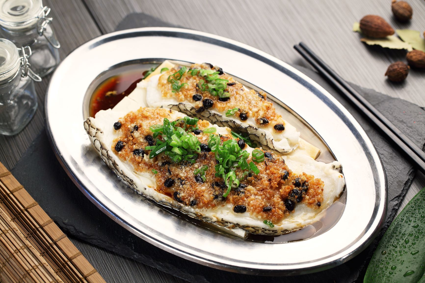 Order Steamed Chilean Sea Bass with Black Bean Sauce food online from Canaan Restaurant Chinese Cuisine store, West Covina on bringmethat.com
