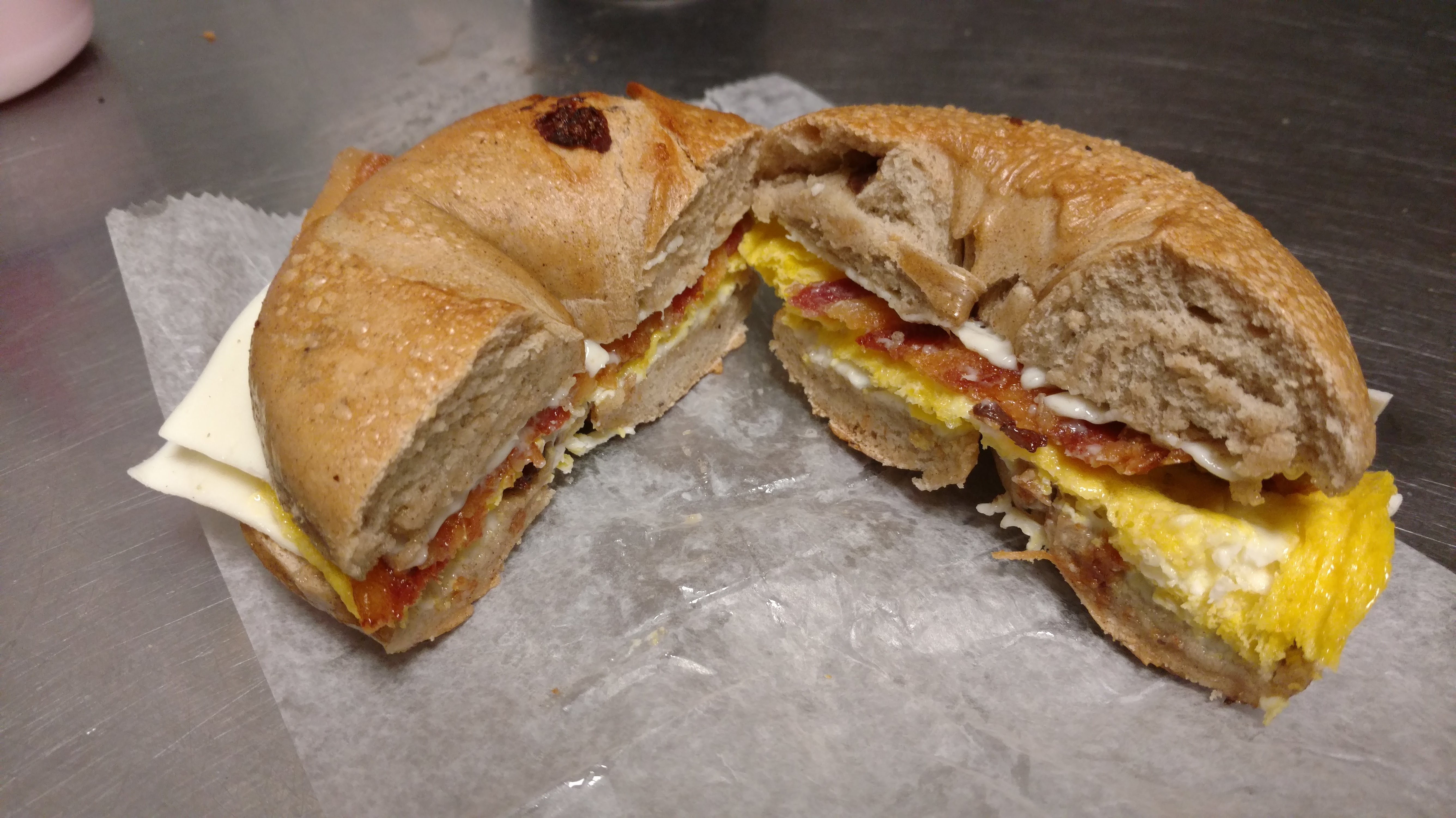 Order Meat, Egg and Cheese Sandwich food online from Country Bagel Bakery store, West Chester on bringmethat.com