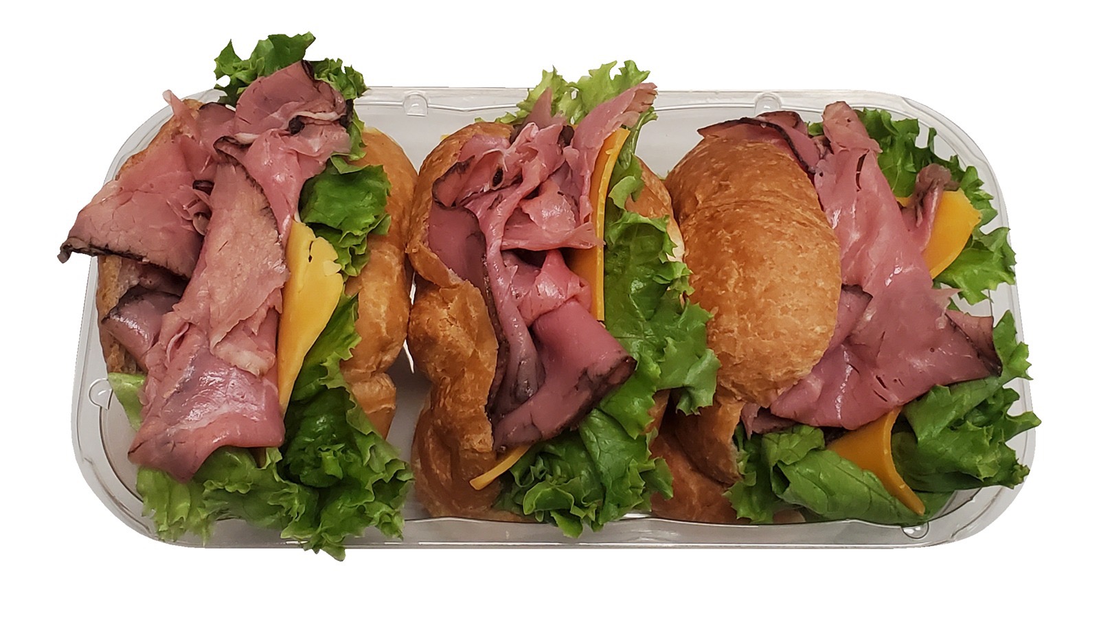 Order Roast Beef Croissant Sandwiches, 3 ct food online from Lucky California store, Santa Rosa on bringmethat.com