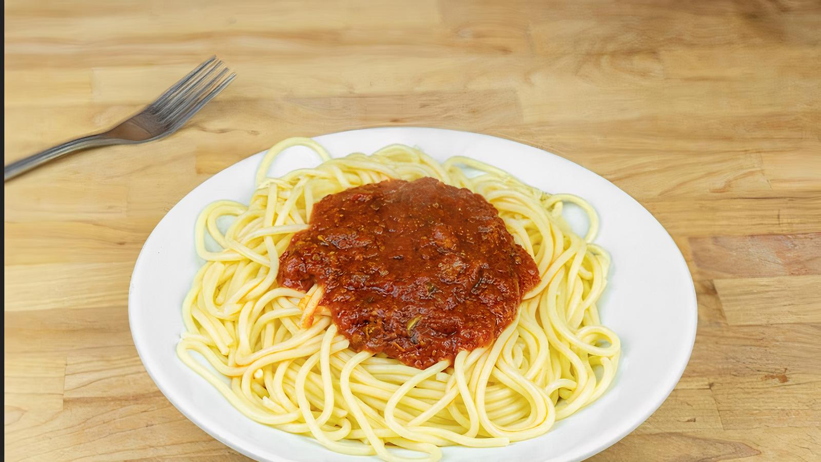 Order Spaghetti food online from Toto's Pizzeria & Restaurant store, Belmont on bringmethat.com