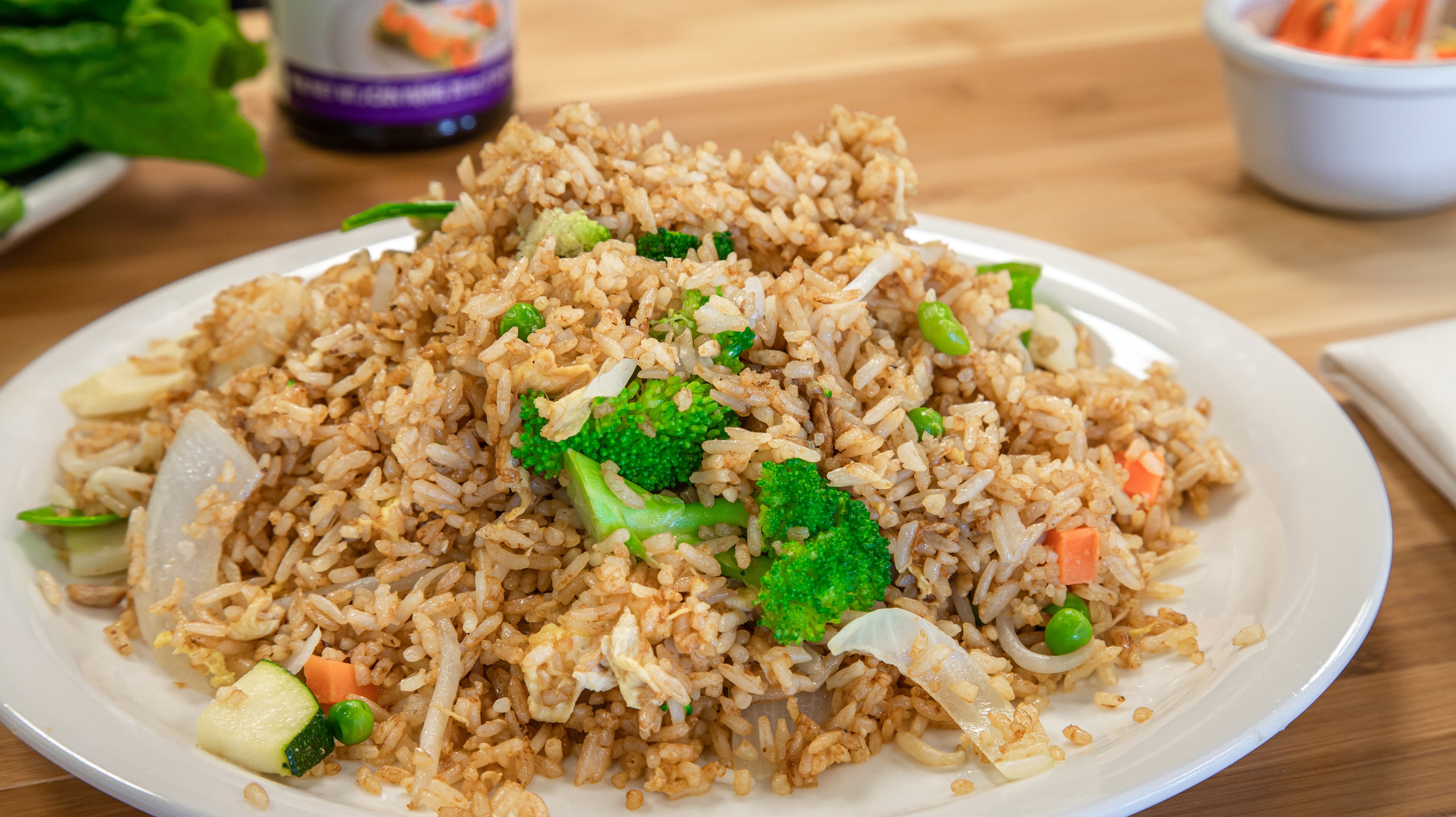 Order 45. Vegetable Fried Rice food online from Pho Cafe Hong Kong Diner store, Reno on bringmethat.com