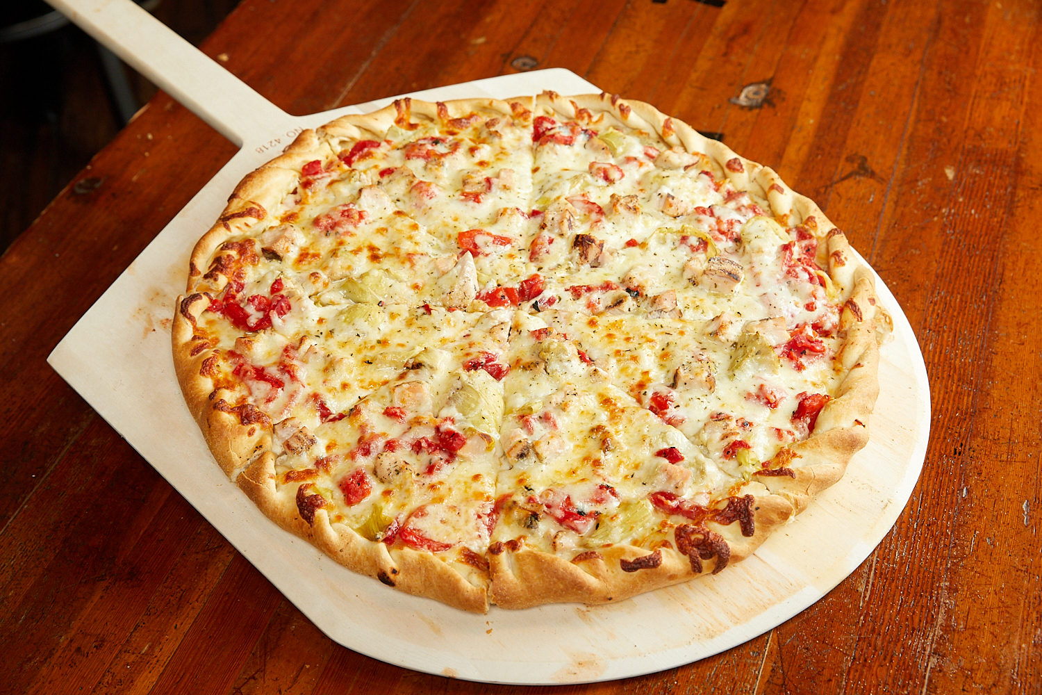 Order Thin Crust The Alfredo Thin Crust Pizza food online from Bartoli's Pizza store, Chicago on bringmethat.com