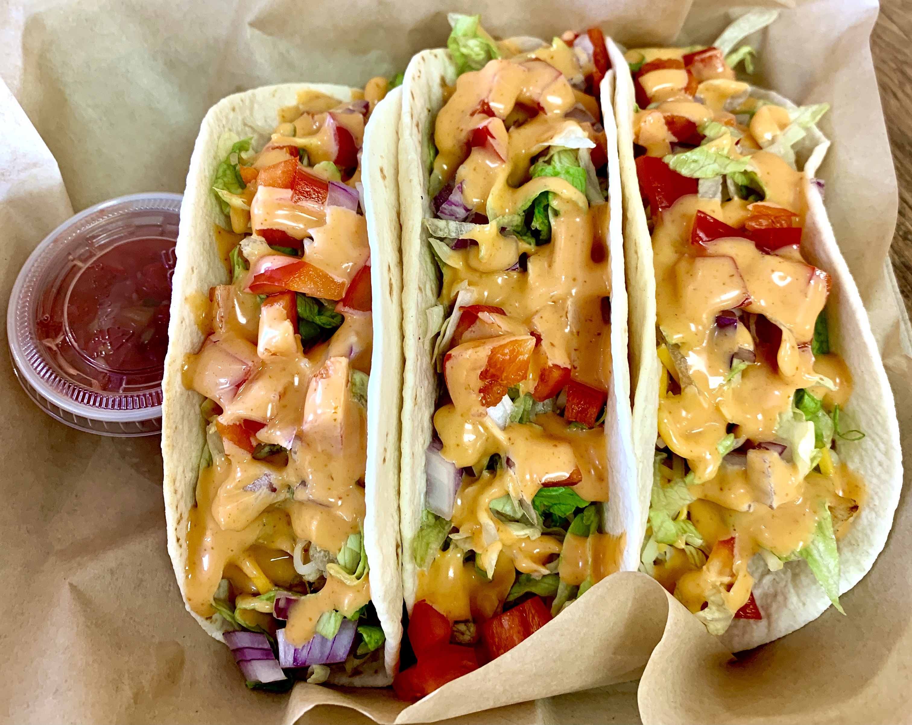 Order Mahi Taco food online from Creations Smoothie & Juice Bar store, Florissant on bringmethat.com