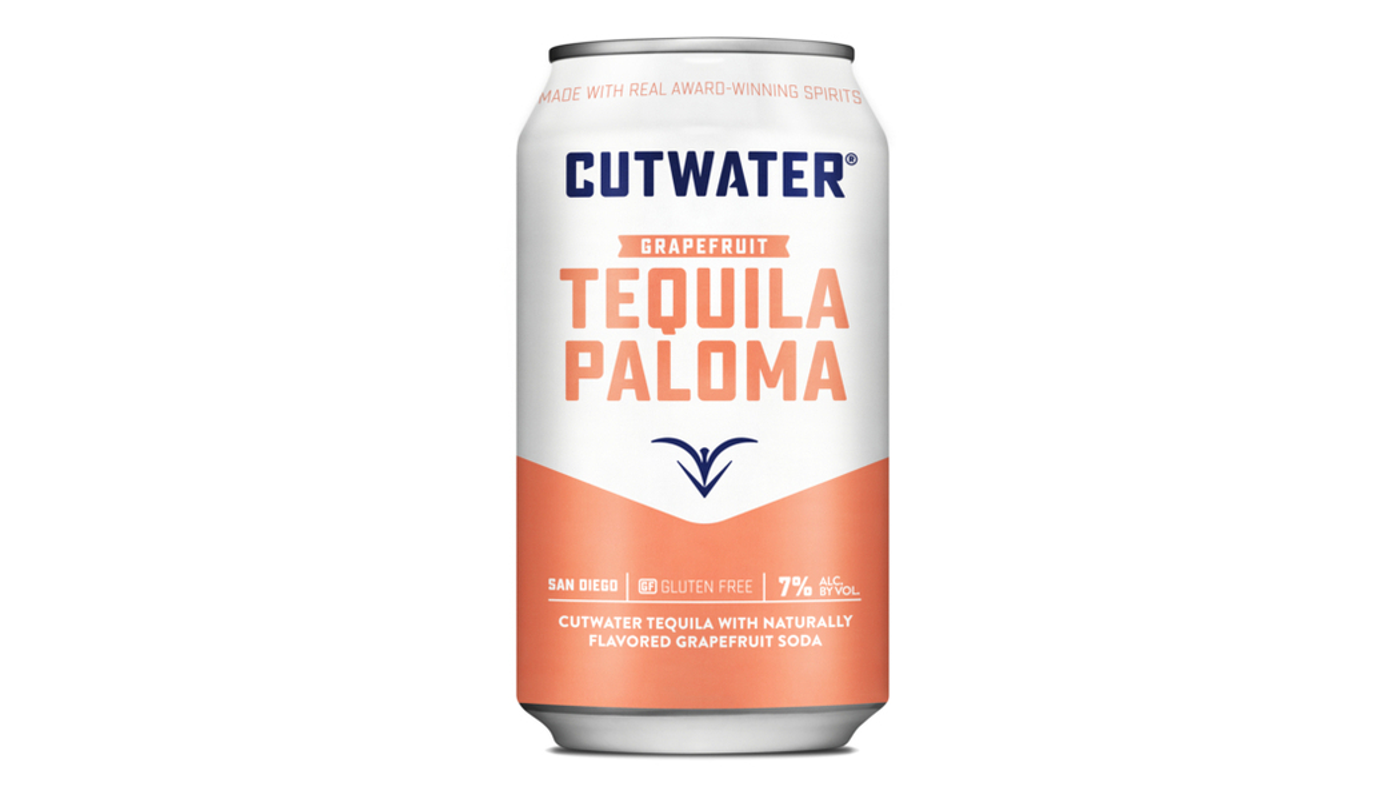 Order Cutwater Spirits Grapefruit Tequila Paloma Cocktail 12 oz Can food online from Ocean Liquor store, South Pasadena on bringmethat.com