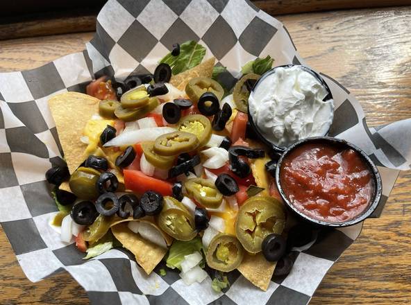 Order Nachos food online from Garage Bar Willoughby store, Willoughby on bringmethat.com