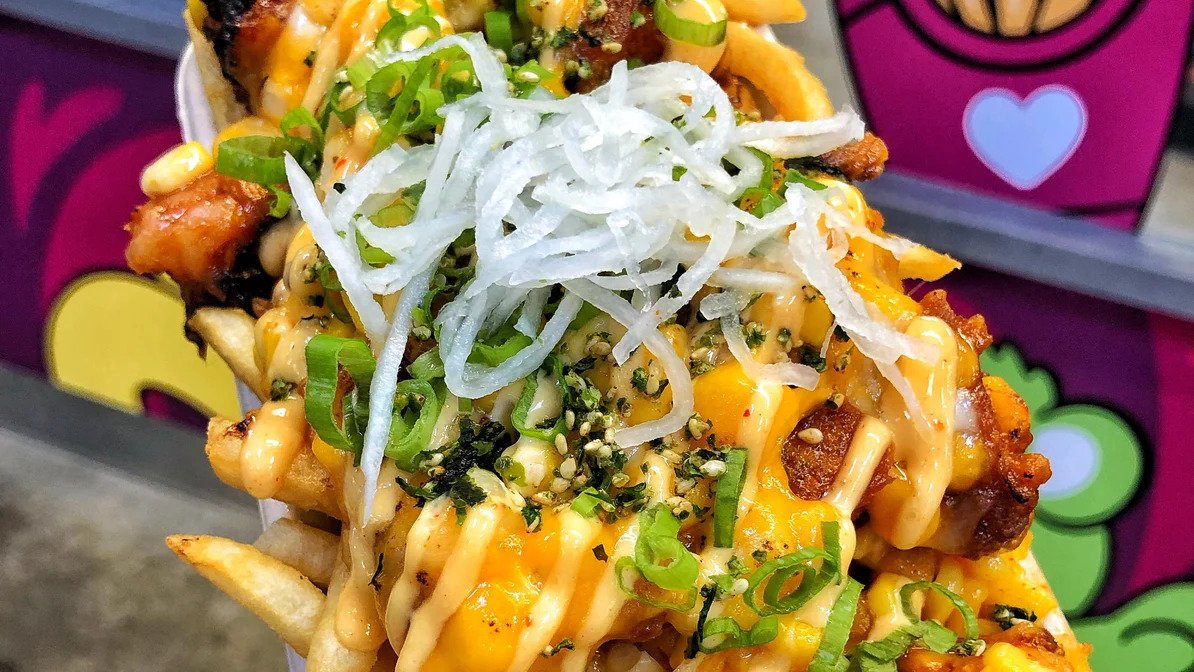 Order Spicy Pork Belly Fries food online from Madbun store, Chino, CA on bringmethat.com
