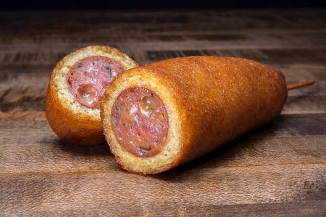 Order Corn Dog Beef Chorizo and Pepperjack Sausage food online from Dog Haus store, Belmont on bringmethat.com