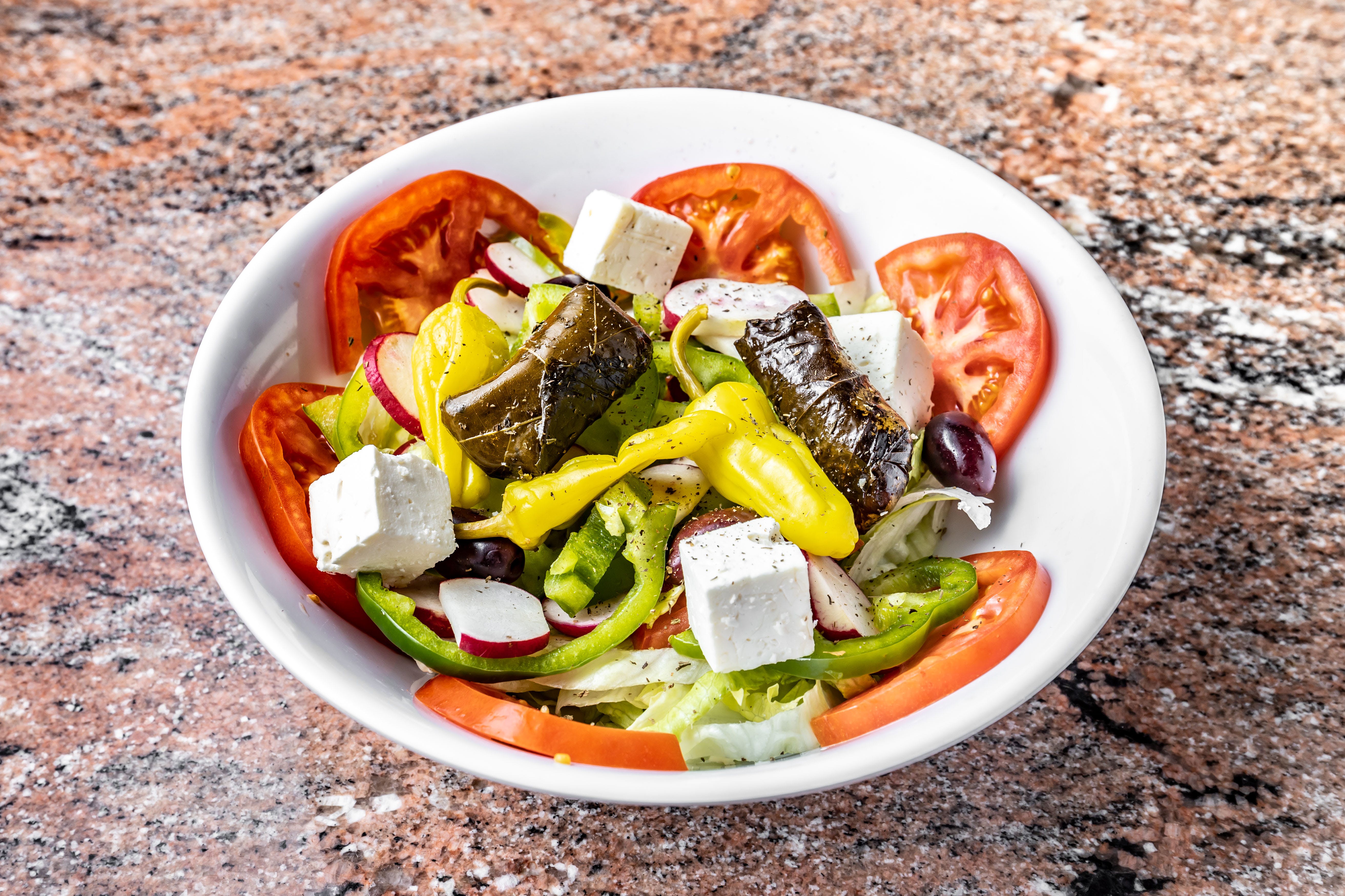 Order Greek Salad - Small food online from Fontana Famous Pizza & Gyro store, Bayside on bringmethat.com