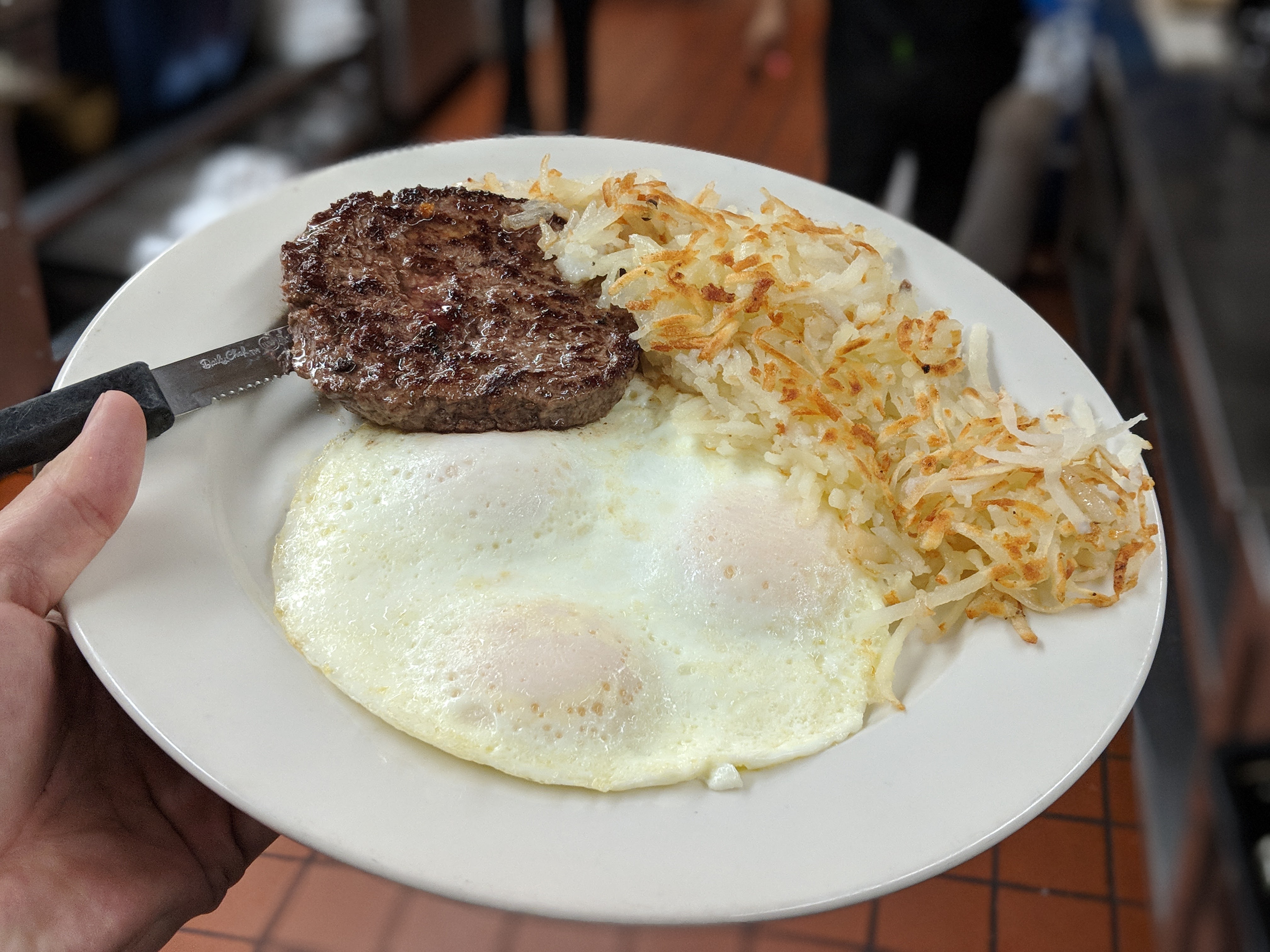 Order Chopped Steak and Eggs food online from Diamonds Family Restaurant store, Decatur on bringmethat.com