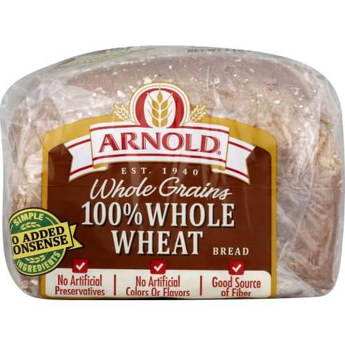 Order Arnold · Whole Grains 100% Whole Wheat Bread (20 oz) food online from Safeway store, Rehoboth Beach on bringmethat.com